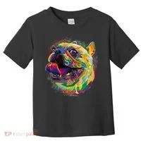 Colorful Happy Pug Smiling Toddler T-Shirt thumb 0