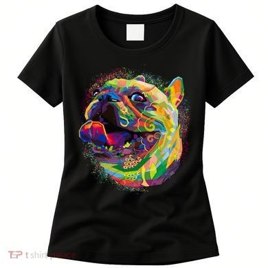 Colorful Happy Pug Smiling Women's T-Shirt