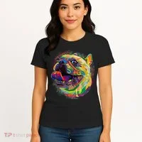 Colorful Happy Pug Smiling Women's T-Shirt thumb 4