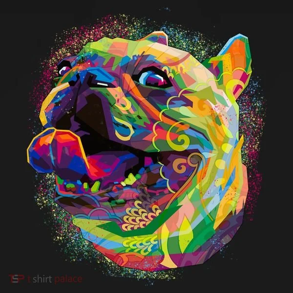 Colorful Happy Pug Smiling Women's T-Shirt