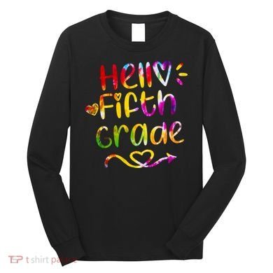 Colorful Hello Fifth Grade Long Sleeve Shirt