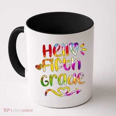 Colorful Hello Fifth Grade Coffee Mug