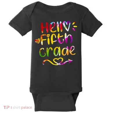 Colorful Hello Fifth Grade Baby Bodysuit