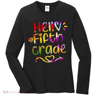 Colorful Hello Fifth Grade Women's Long Sleeve Shirt