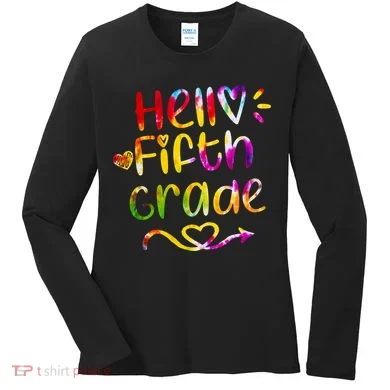 Colorful Hello Fifth Grade Women's Long Sleeve Shirt