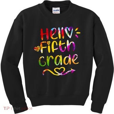 Colorful Hello Fifth Grade Kids Sweatshirt