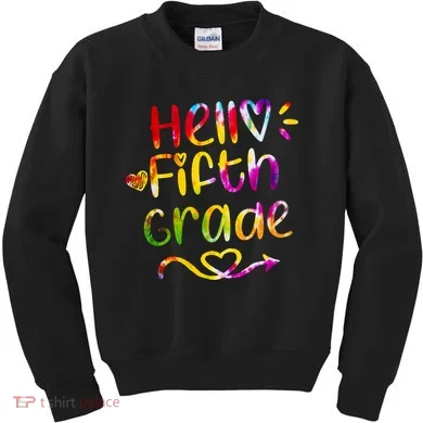 Colorful Hello Fifth Grade Kids Sweatshirt