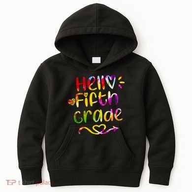 Colorful Hello Fifth Grade Kids Hoodie