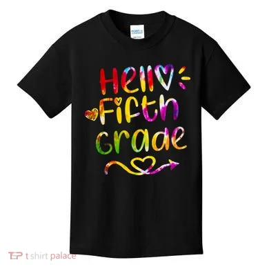 Colorful Hello Fifth Grade Kids T-Shirt