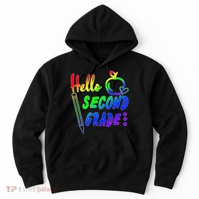 Colorful Hello Second Grade Hoodie