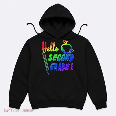 Colorful Hello Second Grade Hoodie