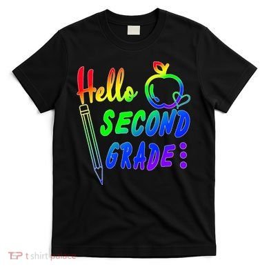 Colorful Hello Second Grade T-Shirt