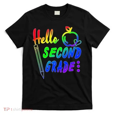 Colorful Hello Second Grade T-Shirt