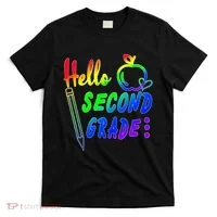 Colorful Hello Second Grade T-Shirt thumb 0