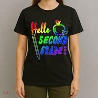 Colorful Hello Second Grade T-Shirt thumb 4