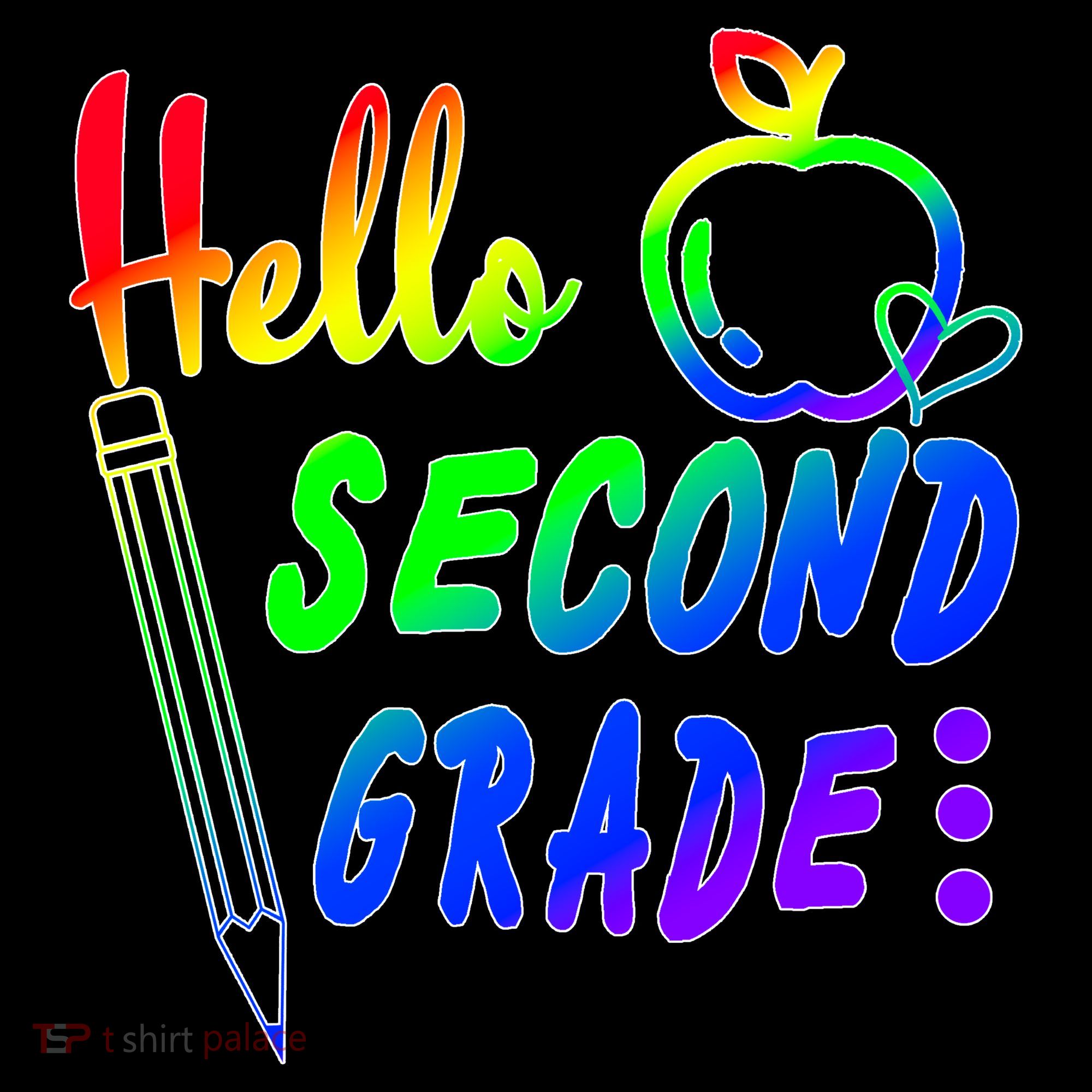 Colorful Hello Second Grade T-Shirt
