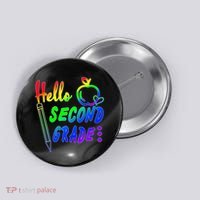 Colorful Hello Second Grade Button thumb 0