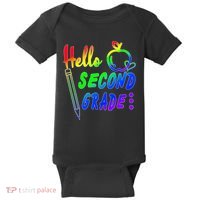 Colorful Hello Second Grade Baby Bodysuit thumb 0