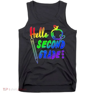 Colorful Hello Second Grade Tank Top