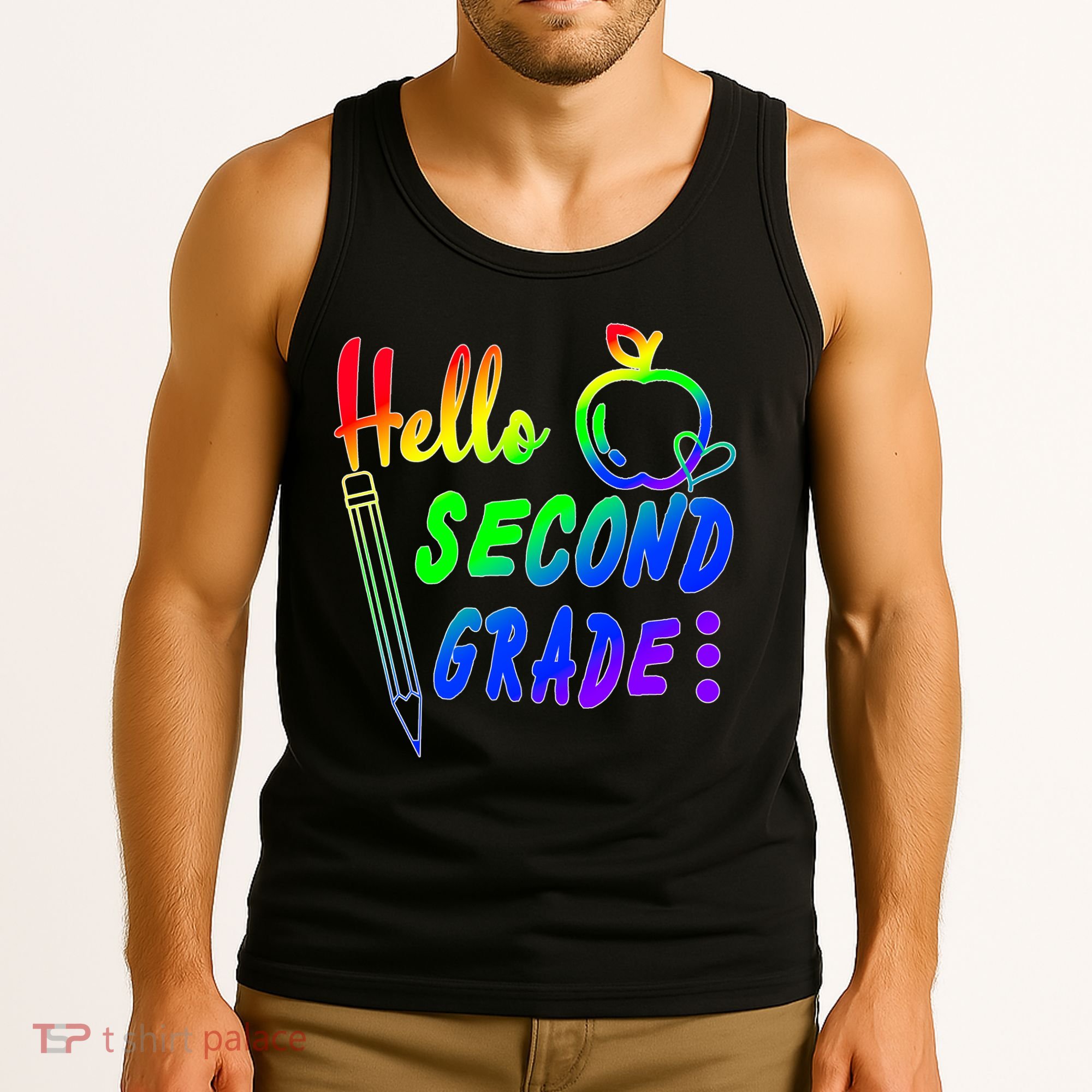 Colorful Hello Second Grade Tank Top