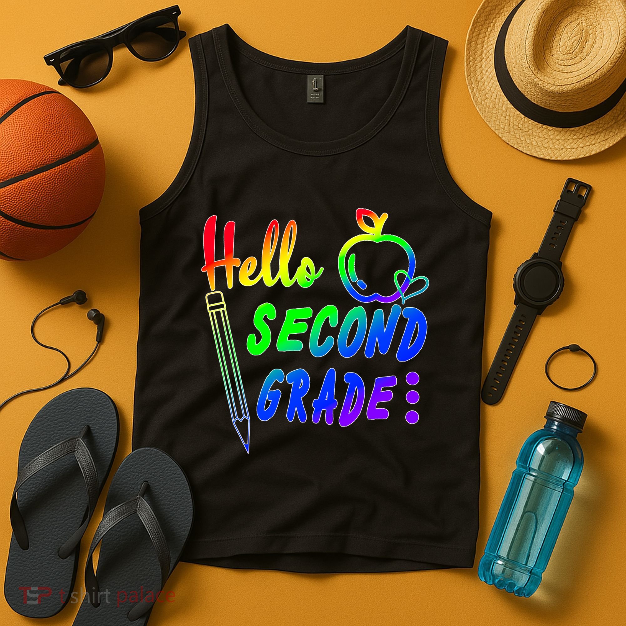 Colorful Hello Second Grade Tank Top