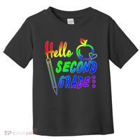 Colorful Hello Second Grade Toddler T-Shirt thumb 0
