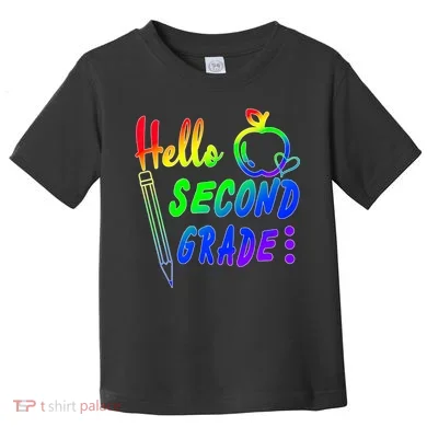 Colorful Hello Second Grade Toddler T-Shirt