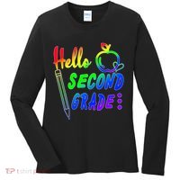 Colorful Hello Second Grade Women's Long Sleeve Shirt thumb 0