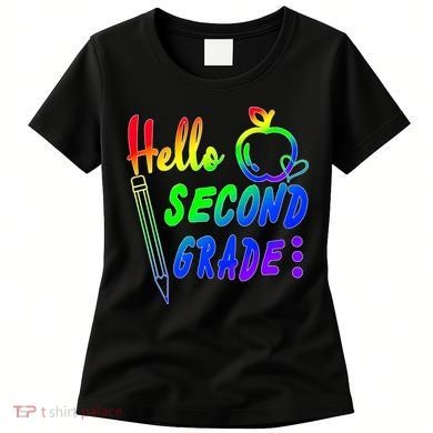 Colorful Hello Second Grade Women's T-Shirt