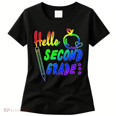 Colorful Hello Second Grade Women's T-Shirt