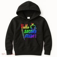 Colorful Hello Second Grade Kids Hoodie thumb 0