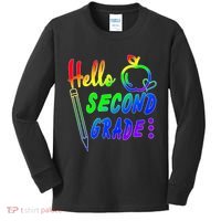 Colorful Hello Second Grade Kids Long Sleeve Shirt thumb 0