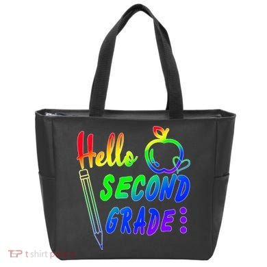 Colorful Hello Second Grade Tote Bag