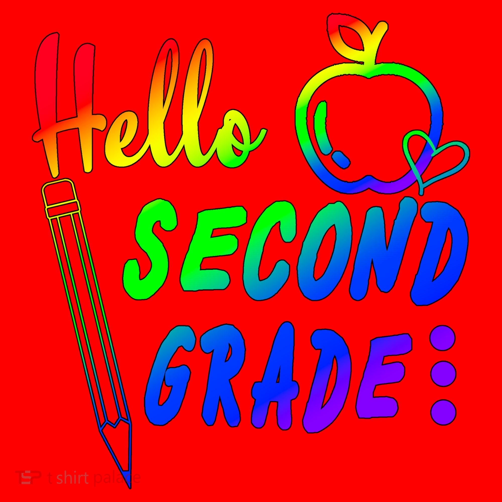 Colorful Hello Second Grade Santa Hat