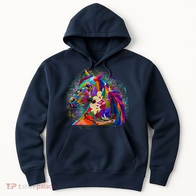 Colorful Horse Head Pattern Hoodie