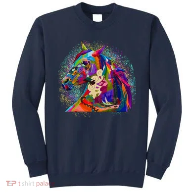 Colorful Horse Head Pattern Sweatshirt