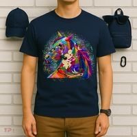 Colorful Horse Head Pattern T-Shirt thumb 6