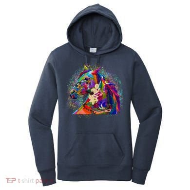 Colorful Horse Head Pattern Women's Hoodie