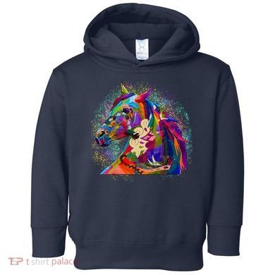 Colorful Horse Head Pattern Toddler Hoodie
