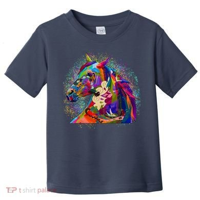Colorful Horse Head Pattern Toddler T-Shirt