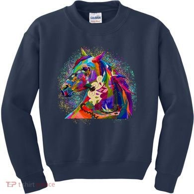 Colorful Horse Head Pattern Kids Sweatshirt