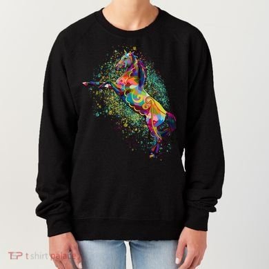 Colorful Horse Prancing Women's Sweatshirt