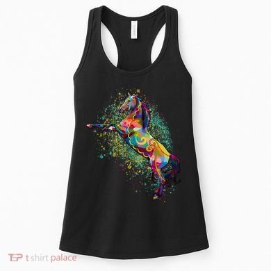 Colorful Horse Prancing Women's Tank Top