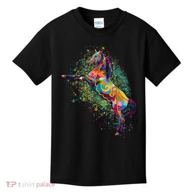 Colorful Horse Prancing Kids T-Shirt