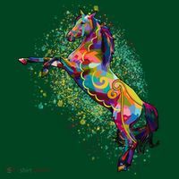 Colorful Horse Prancing T-Shirt thumb 7