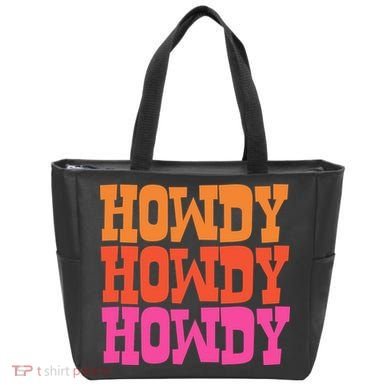 Colorful Howdy Retro Tote Bag