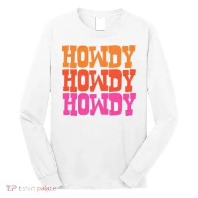 Colorful Howdy Retro Long Sleeve Shirt