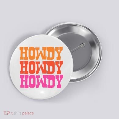 Colorful Howdy Retro Button