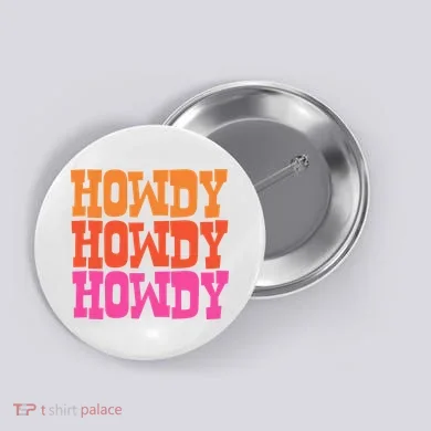 Colorful Howdy Retro Button