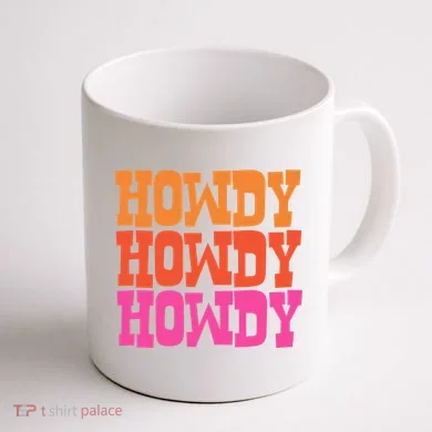 Colorful Howdy Retro Coffee Mug back